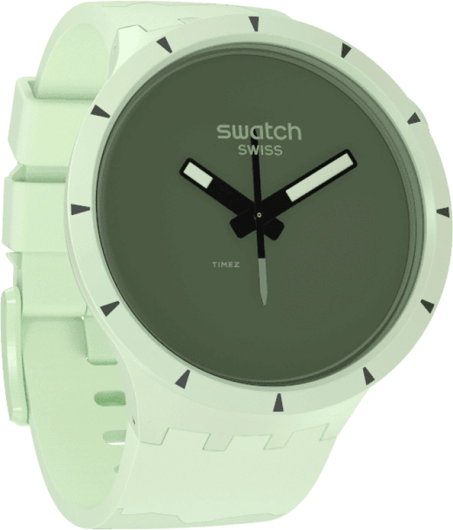 Swatch,THE BOLD 47mm,47mm,Bioceramic,Ceramic,Green,Quartz,Sapphire,Crystal Glass,Round,SB03G100