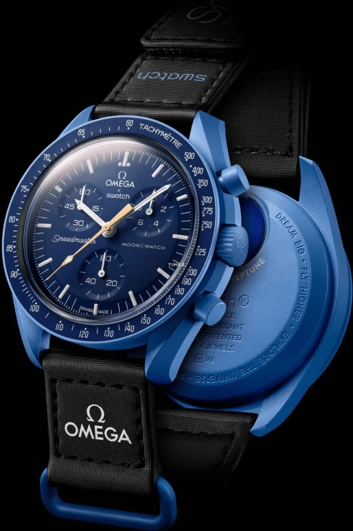 Swatch,Other 42mm,42mm,Bioceramic,Blue,Quartz,Chronograph,Sapphire,Crystal Glass,SO33N101,SO33N101-108