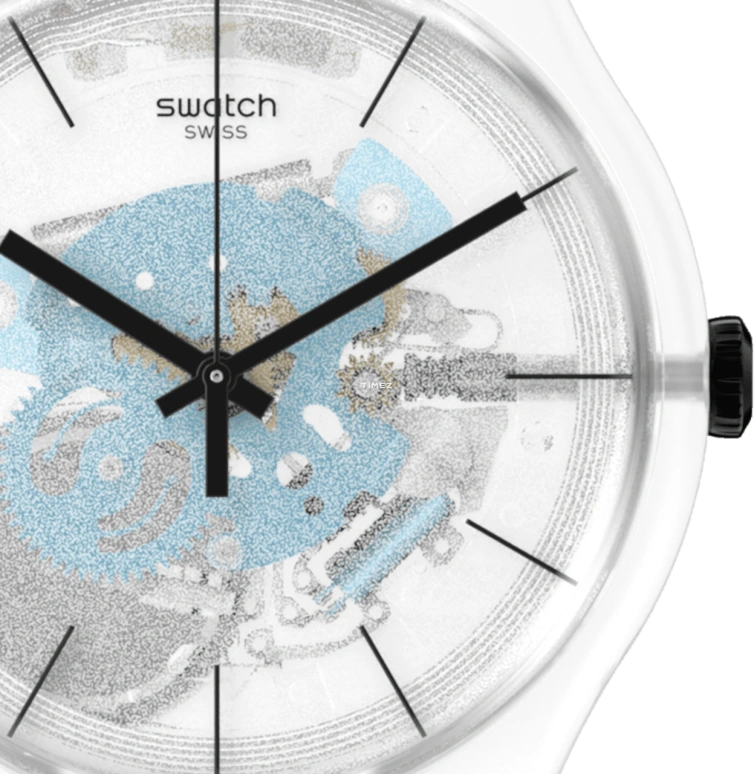 Swatch,Originals 47.40mm,47.40mm,Bioceramic,Transparent,Quartz,Round,SO29K112,SO29K112-5300