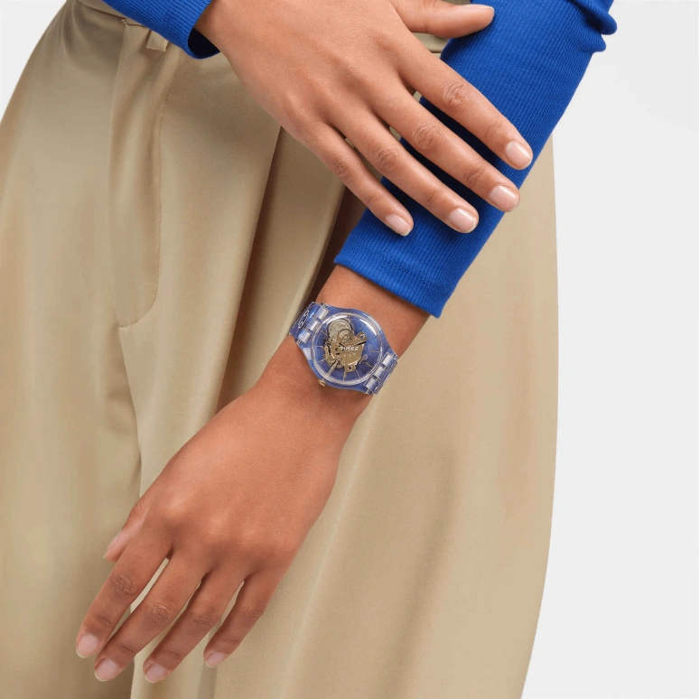 Swatch,Originals 41mm,41mm,Plastic,Transparent,Quartz,Sapphire,Crystal Glass,Round,SUOK147,SUOK147-030