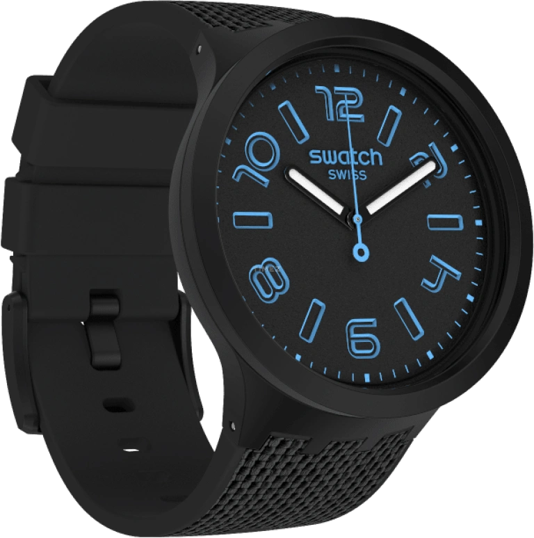 Swatch,THE BOLD 47mm,47mm,Plastic,Black,Sapphire,Crystal Glass,SO27B118
