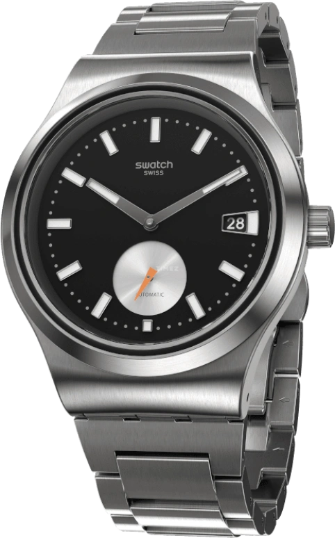 Swatch,IRONY 42mm,42mm,Stainless Steel,Black,Sapphire,Crystal Glass,Open,SY23S406G