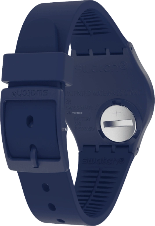 Swatch,Originals 39.20mm,39.20mm,Plastic,Blue,Sapphire,Crystal Glass,Closed,GN726
