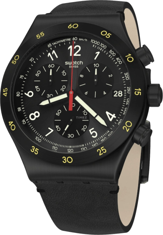 Swatch,IRONY 43x49mm,43x49mm,Black,YVB410