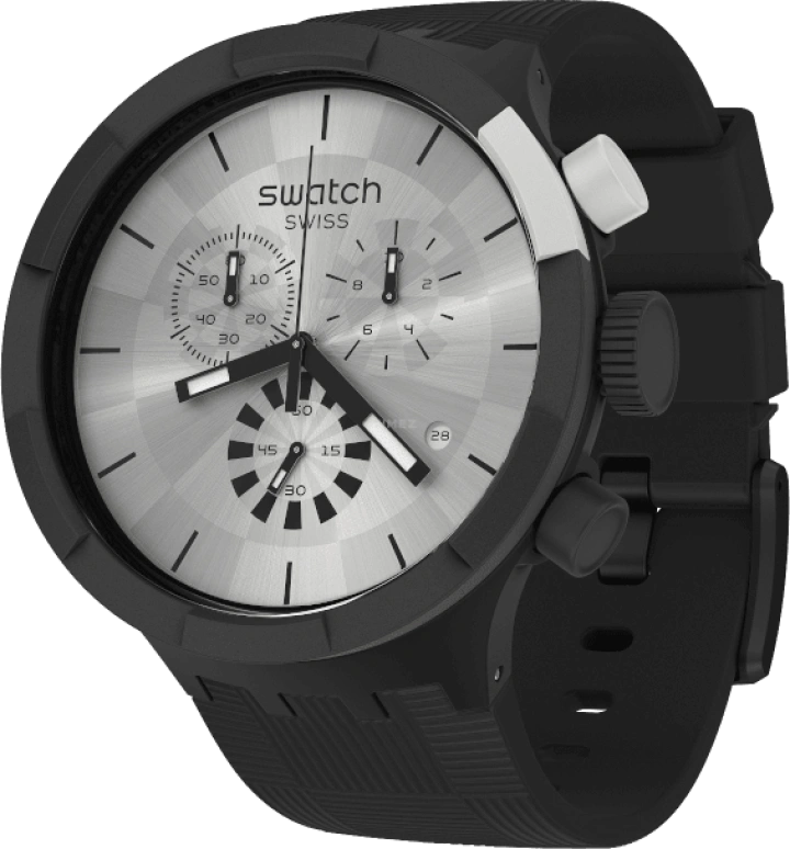 Swatch,THE BOLD 47mm,47mm,Plastic,Sapphire,Crystal Glass,SB02B404