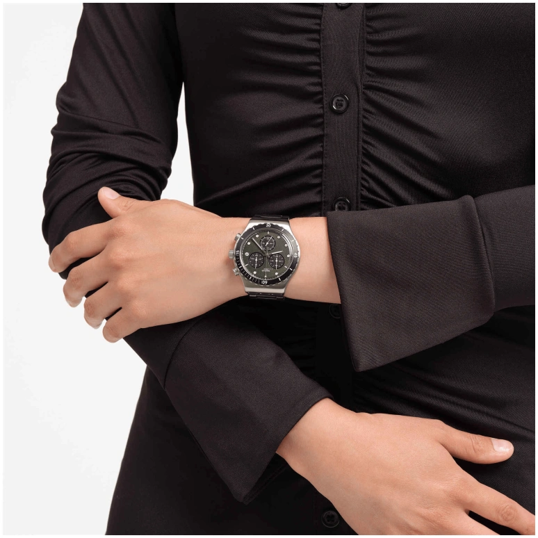 Swatch,IRONY 43mm,43mm,Stainless Steel,Green,YVS488G