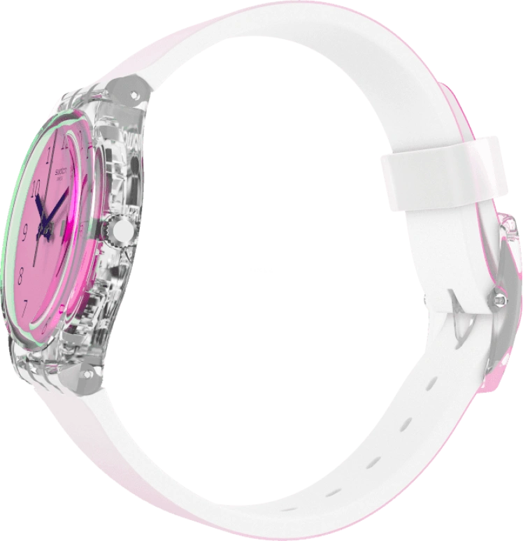 Swatch,Originals 34mm,34mm,Plastic,Pink,Sapphire,Crystal Glass,GE719