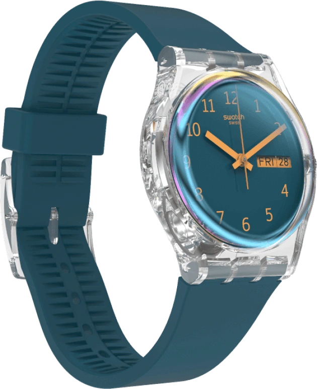 Swatch,Originals 34x39.20mm,34x39.20mm,Plastic,Coffee,Cyan,GE721