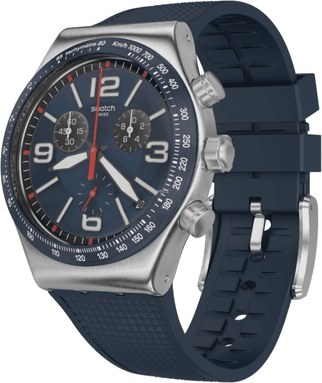 Swatch,IRONY 43mm,43mm,Stainless Steel,Blue,YVS454