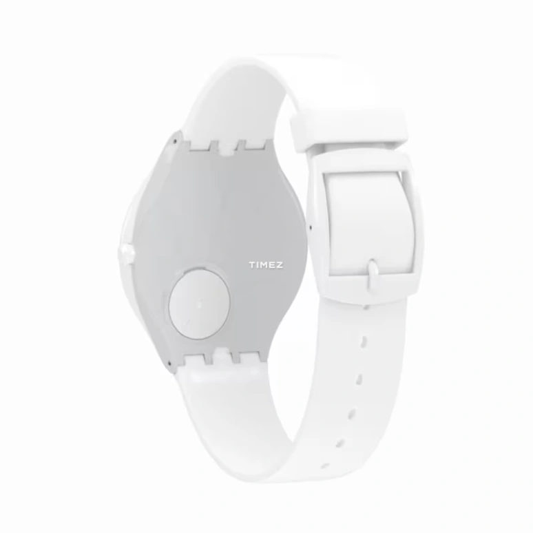 Swatch,SKIN 36.80mm,36.80mm,Plastic,White,Quartz,Tonneau,SVOW100