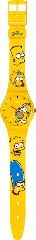 Swatch,THE SIMPSONS 300mm,300mm,Plastic,Yellow,Quartz,Glass,Round,MGJ001