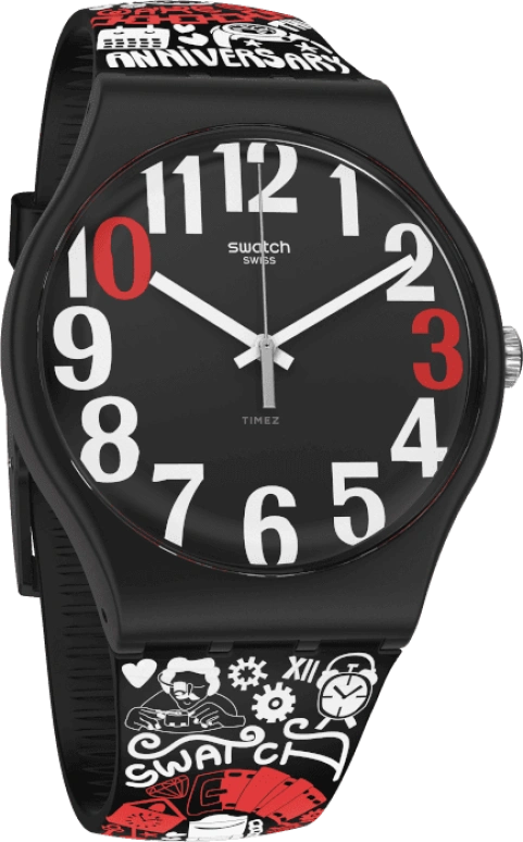 Swatch,Originals 41mm,41mm,Plastic,Black,SUOZ322