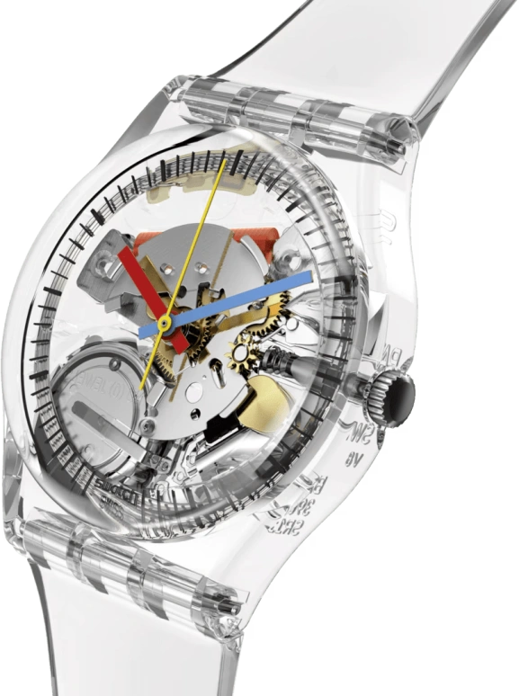 Swatch,Originals 34mm,34mm,Bio-sourced,Silver,Quartz,Bio-sourced,Glass,Round,SO28K109,SO28K109-6000