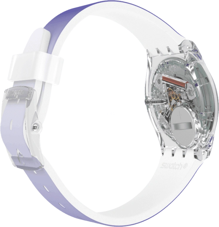 Swatch,Originals 34mm,34mm,Plastic,Purple,Green,Sapphire,Crystal Glass,GE718