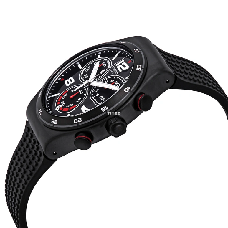 Swatch,IRONY 43mm,43mm,Stainless Steel,Black,Quartz,Chronograph,Day,YVB404