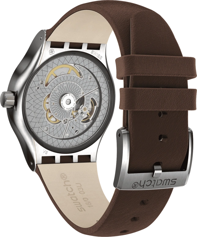 Swatch,IRONY 42mm,42mm,Stainless Steel,Blue,Open,SY23S410