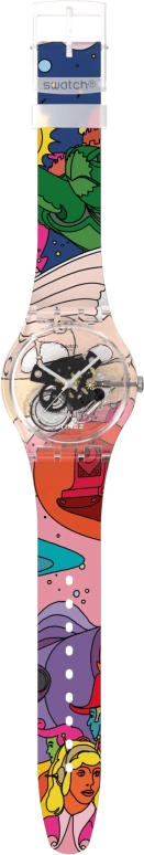 Swatch,Originals 41mm,41mm,Plastic,Transparent,Quartz,Sapphire,Crystal Glass,Round,SUOK136,SUOK136-055
