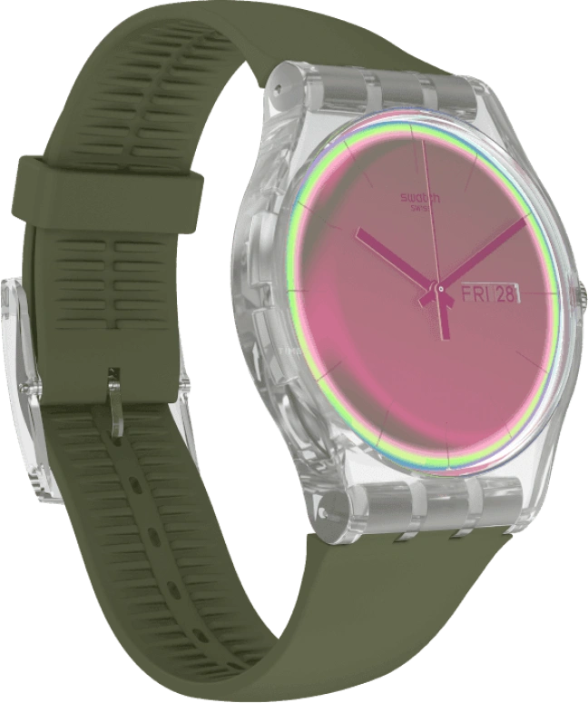 Swatch,Originals 41mm,41mm,Plastic,Pink,Quartz,Sapphire,Crystal Glass,Round,SUOK714