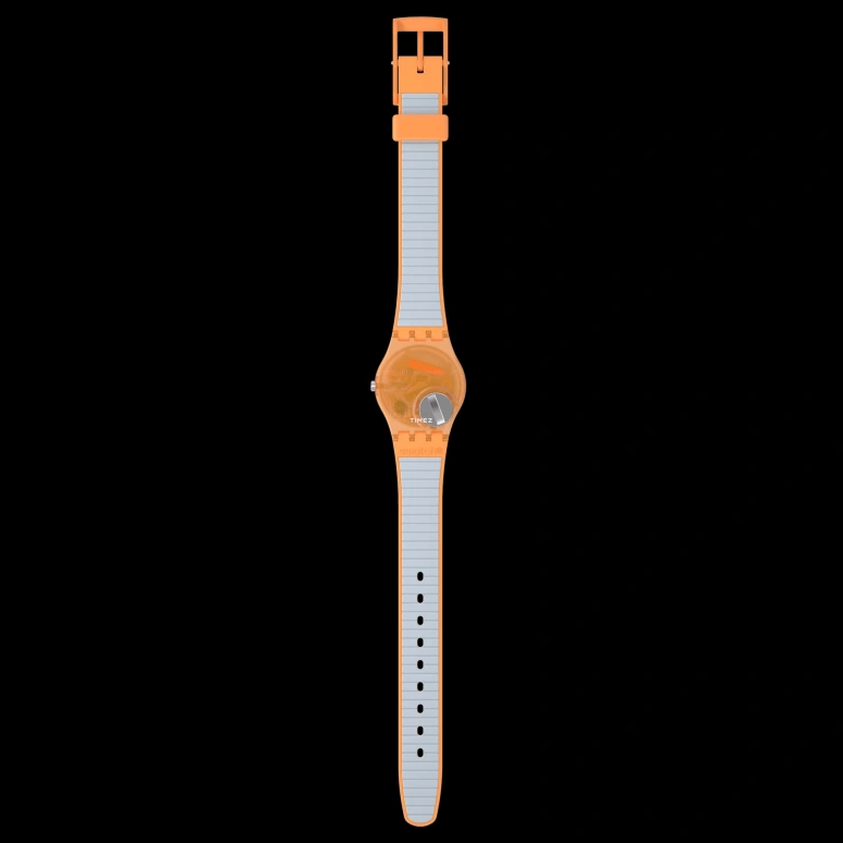 Swatch,Originals 25mm,25mm,Plastic,Blue,Quartz,Tonneau,Orange,LO116