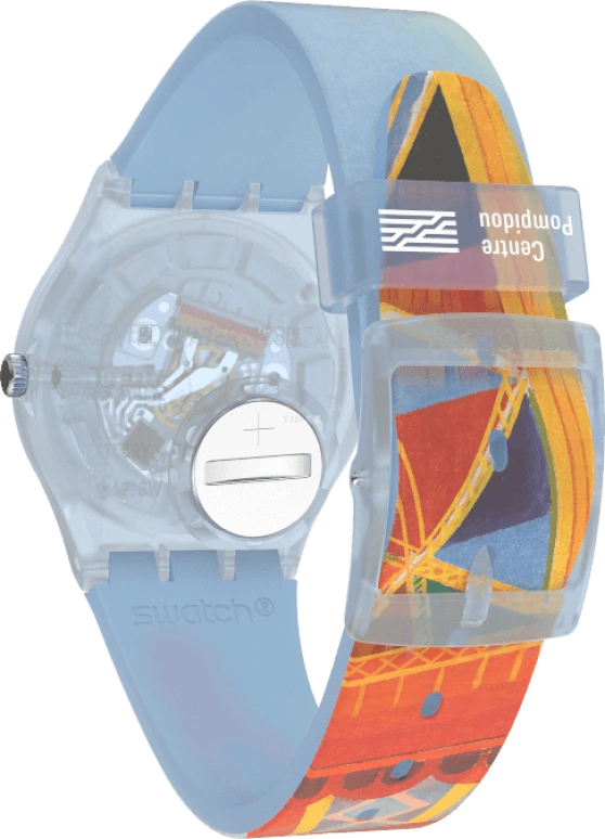 Swatch,Originals 34mm,34mm,Plastic,Blue,Quartz,Sapphire,Crystal Glass,Round,GZ357