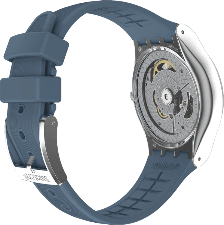 Swatch,IRONY 42mm,42mm,Stainless Steel,Blue,Open,YIS430