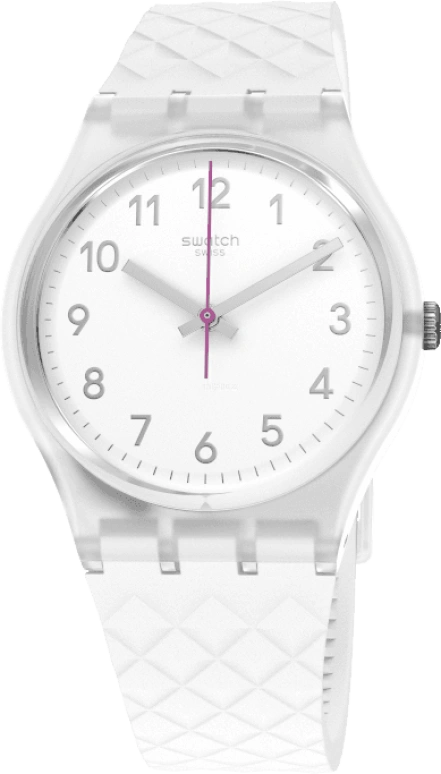 Swatch,Originals 34mm,34mm,Plastic,White,Quartz,Baton,GE286