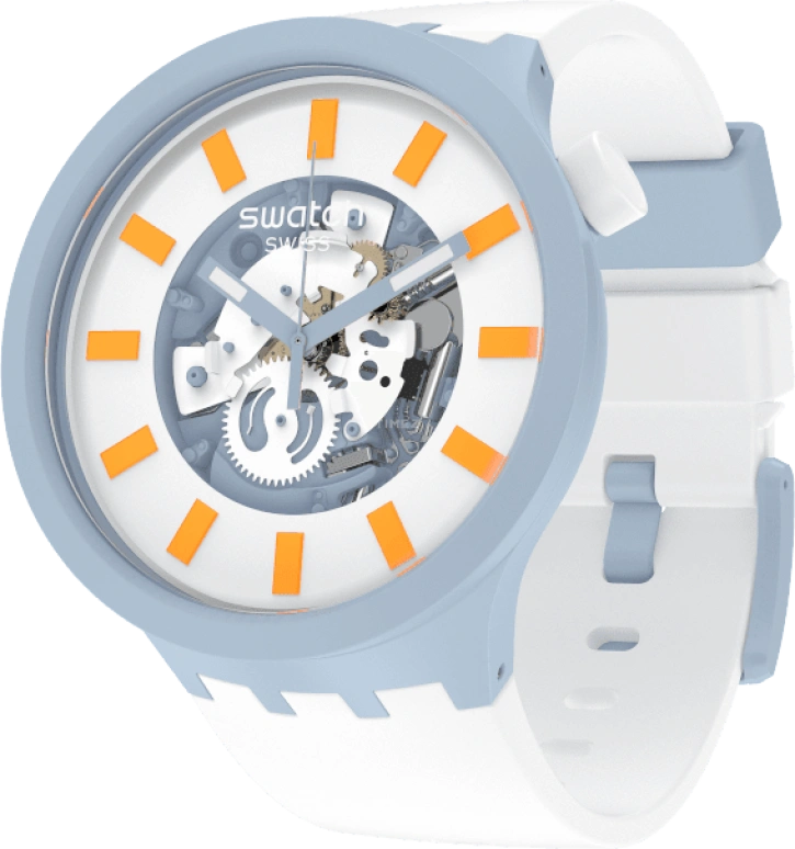 Swatch,THE BOLD 47mm,47mm,Bioceramic,Ceramic,White,SB03N101