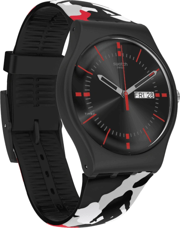 Swatch,Originals 41mm,41mm,Plastic,Black,SUOB714C