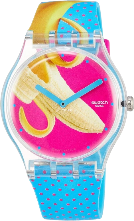 Swatch,Originals 41mm,41mm,Plastic,Pink,Quartz,Sapphire,Crystal Glass,Tonneau,SUOK140