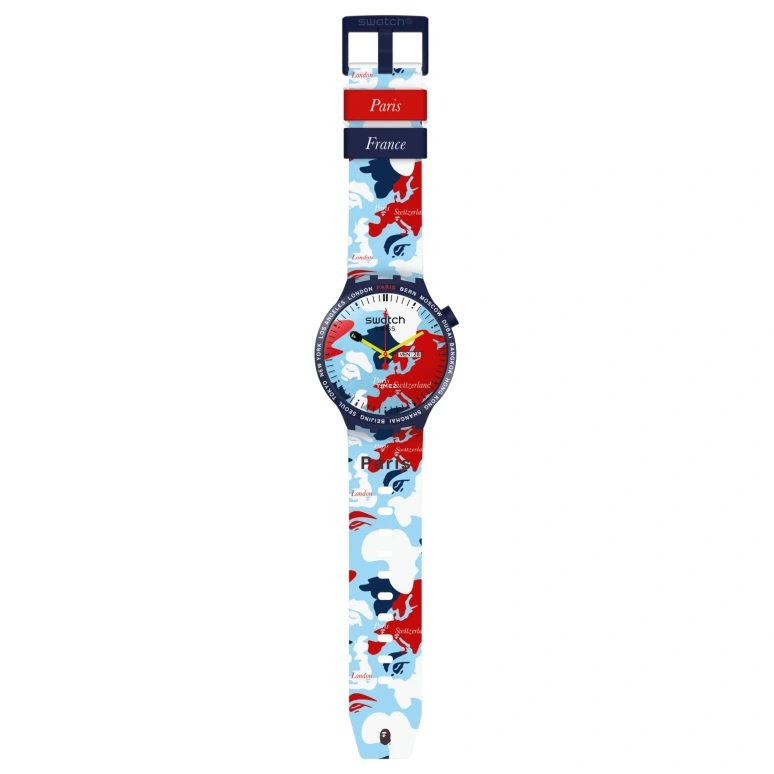 Swatch,Originals 47mm,47mm,Plastic,Blue,Quartz,Date,Day,World Time,SO27Z703S