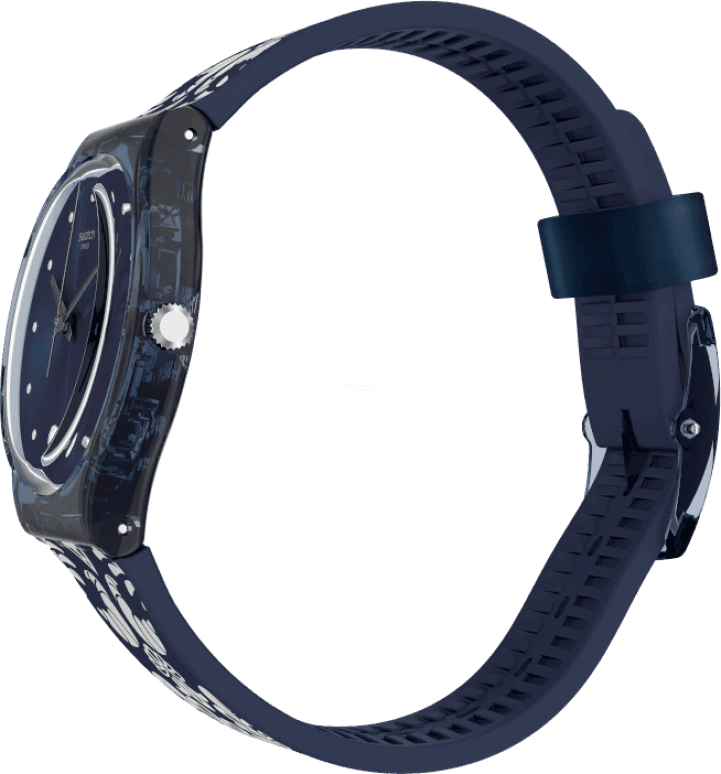 Swatch,Originals 34mm,34mm,Plastic,Blue,GN413