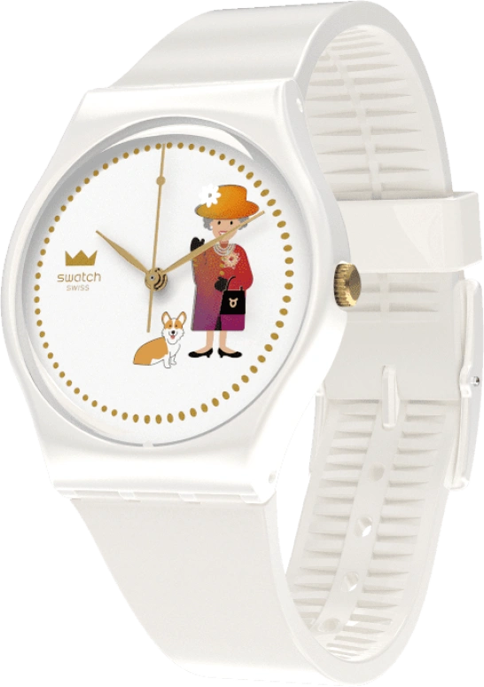 Swatch,Other 34mm,34mm,Plastic,White,Sapphire,Crystal Glass,GZ711