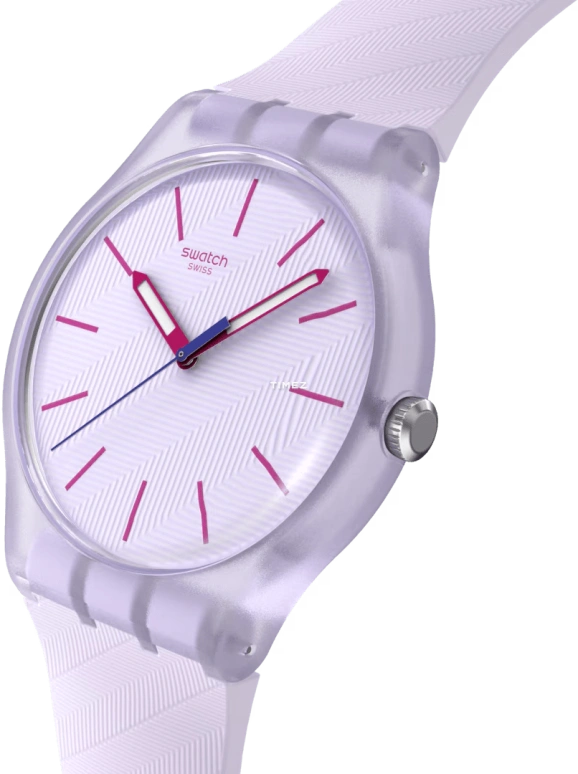Swatch,Originals 41mm,41mm,Bio-sourced,Purple,Quartz,Bio-sourced,Glass,Round,SO29V101