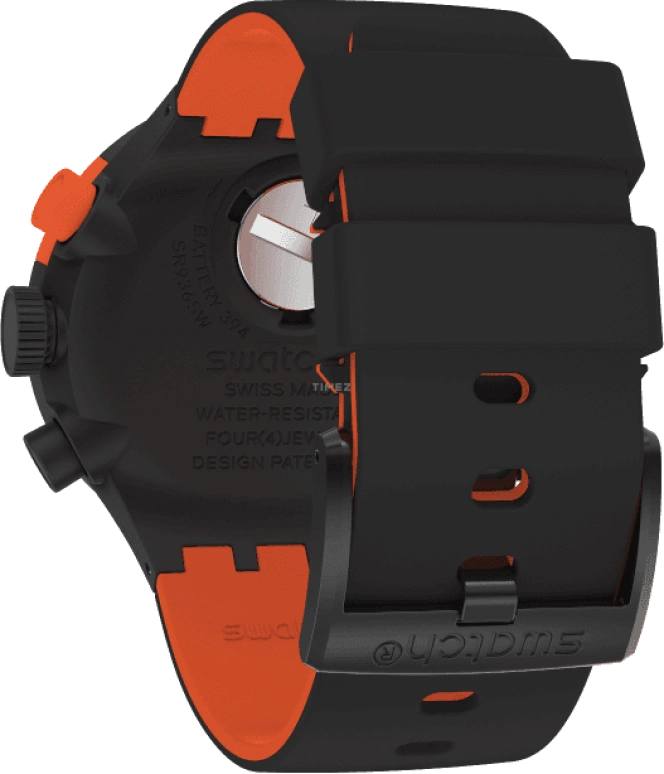 Swatch,THE BOLD 47mm,47mm,Plastic,Black,Sapphire,Crystal Glass,SB02B402