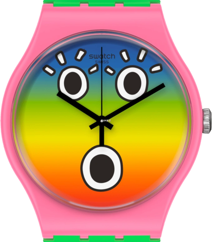 Swatch,Originals 41mm,41mm,Plastic,Gradient,Quartz,Round,Pink,SUOZ324S