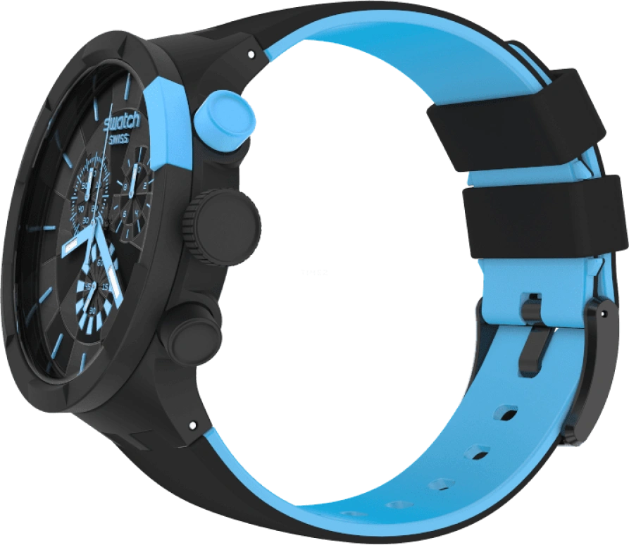 Swatch,THE BOLD 47mm,47mm,Plastic,Black,Sapphire,Crystal Glass,Closed,SB02B401