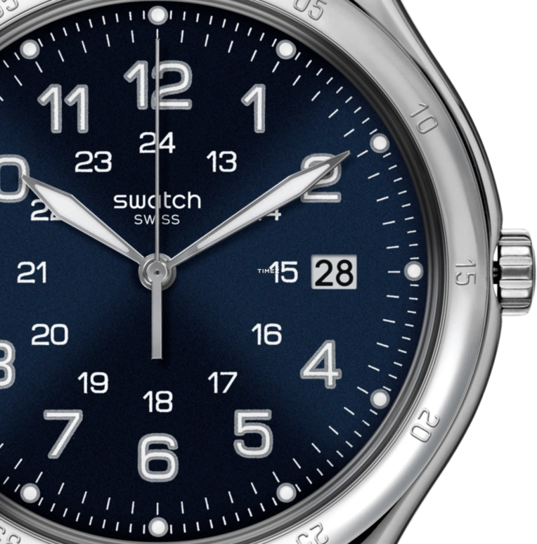 Swatch,IRONY 41mm,41mm,Stainless Steel,Dark Blue,Quartz,Day,Round,YWS420GC