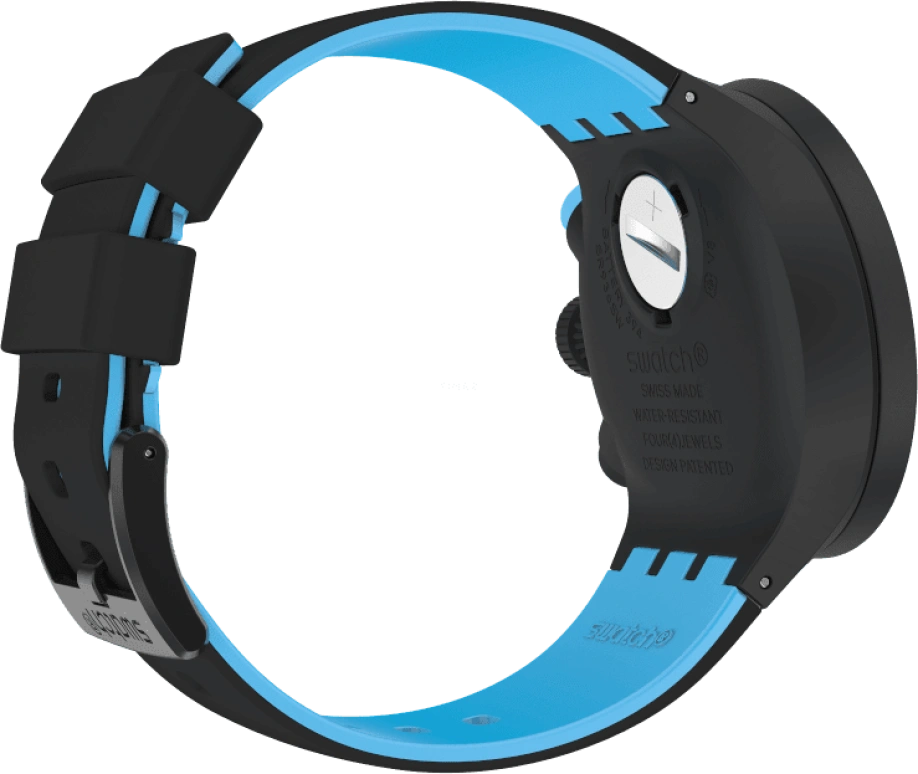 Swatch,THE BOLD 47mm,47mm,Plastic,Black,Sapphire,Crystal Glass,Closed,SB02B401