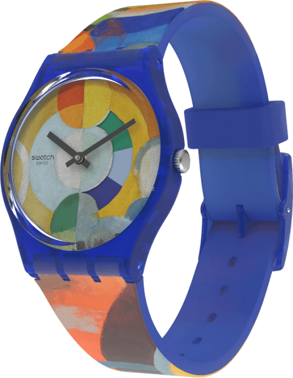 Swatch,Originals 34mm,34mm,Plastic,Multi-Color,Quartz,Sapphire,Crystal Glass,Round,GZ712