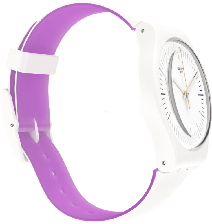 Swatch,Originals 41mm,41mm,Plastic,White,Sapphire,Crystal Glass,SUOW173