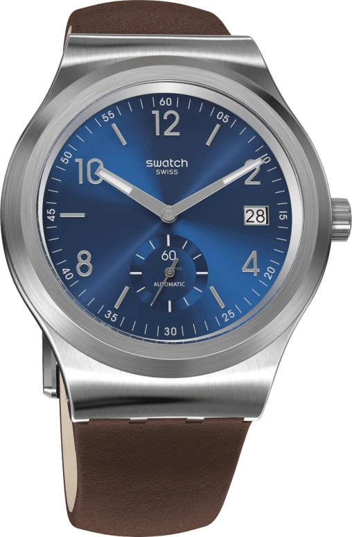 Swatch,IRONY 42mm,42mm,Stainless Steel,Blue,Open,SY23S410