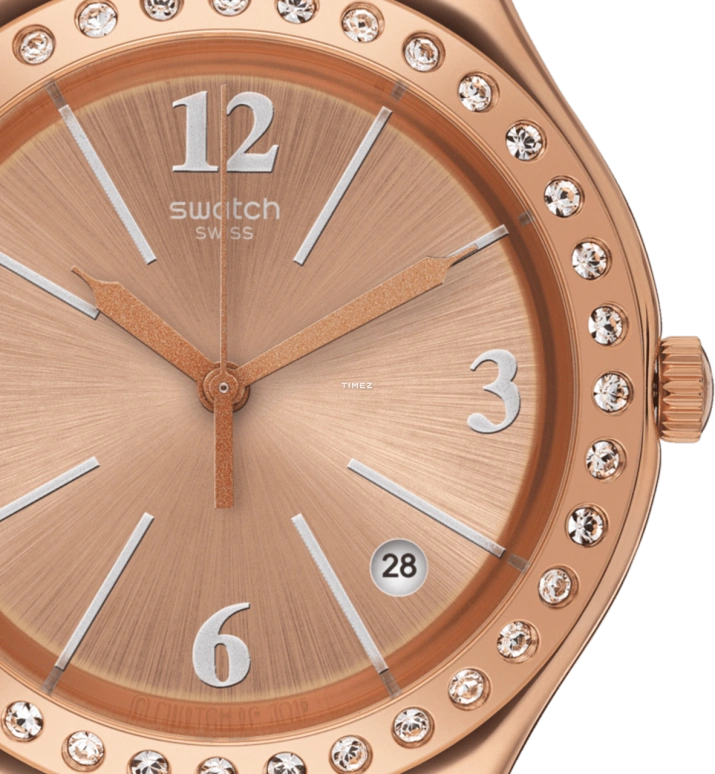 Swatch,IRONY 37.40mm,37.40mm,Stainless Steel,Rose Gold,Quartz,Day,Tonneau,YGG409G