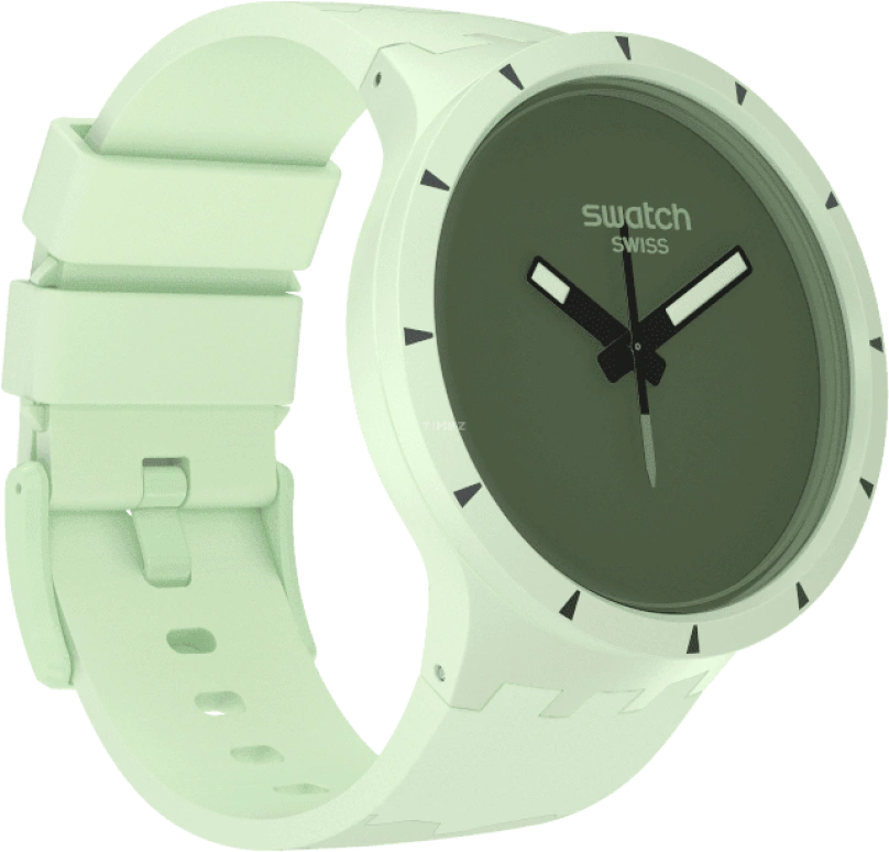 Swatch,THE BOLD 47mm,47mm,Bioceramic,Ceramic,Green,Quartz,Sapphire,Crystal Glass,Round,SB03G100