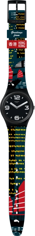 Swatch,Originals 34mm,34mm,Plastic,Black,Quartz,Sapphire,Crystal Glass,Round,GB299C