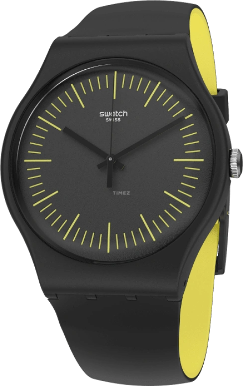 Swatch,Originals 41mm,41mm,Black,Sapphire,Crystal Glass,Open,SUOB184