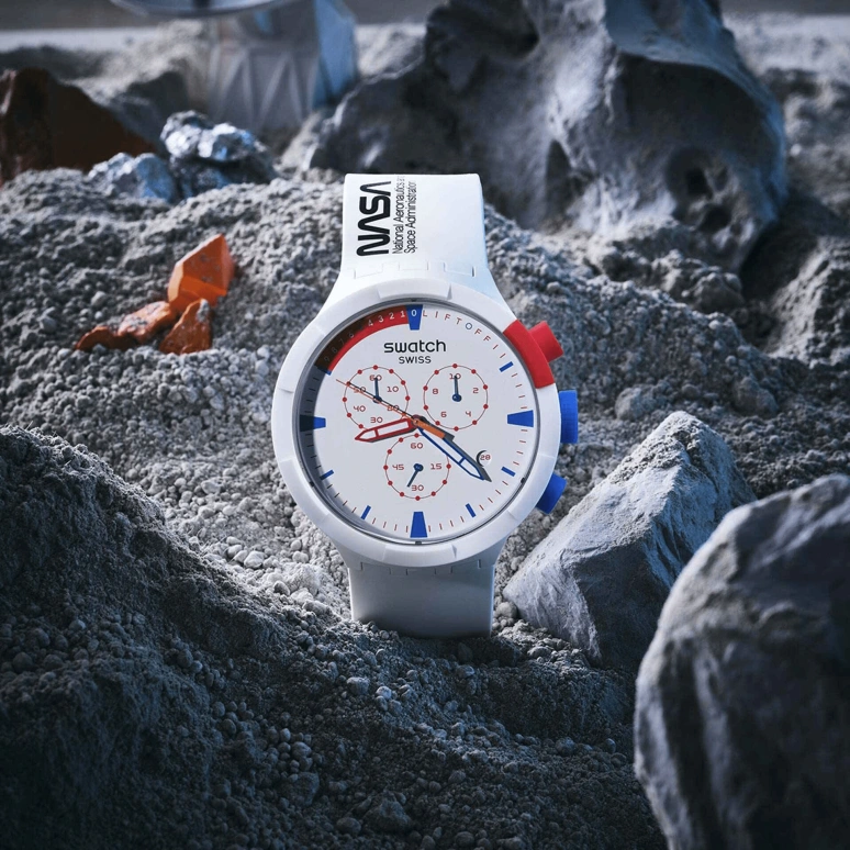 Swatch,THE BOLD 47mm,47mm,Bioceramic,Ceramic,White,Sapphire,Crystal Glass,SB04Z400