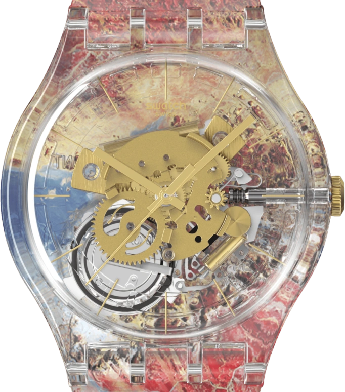 Swatch,Originals 41mm,41mm,Plastic,Multi-Color,Transparent,Quartz,Round,Transparent,SUOK147,SUOK147-036