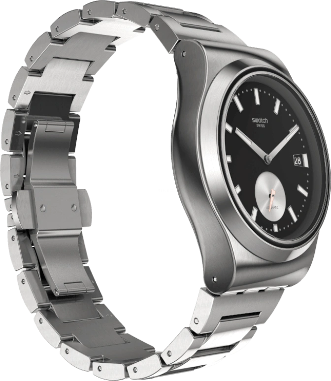 Swatch,IRONY 42mm,42mm,Stainless Steel,Black,Sapphire,Crystal Glass,Open,SY23S406G