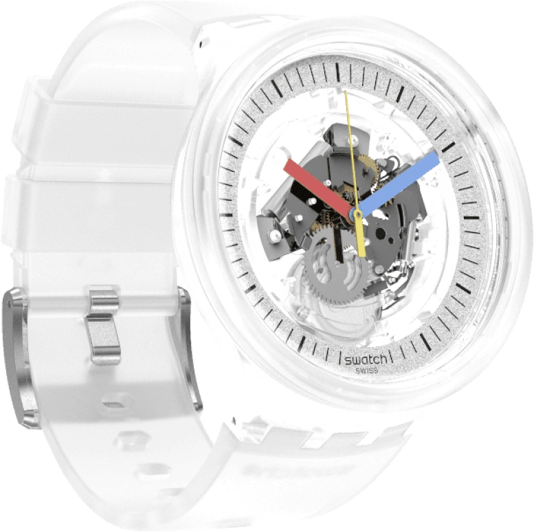 Swatch,CLEAR 47mm,47mm,Open,SB01K100