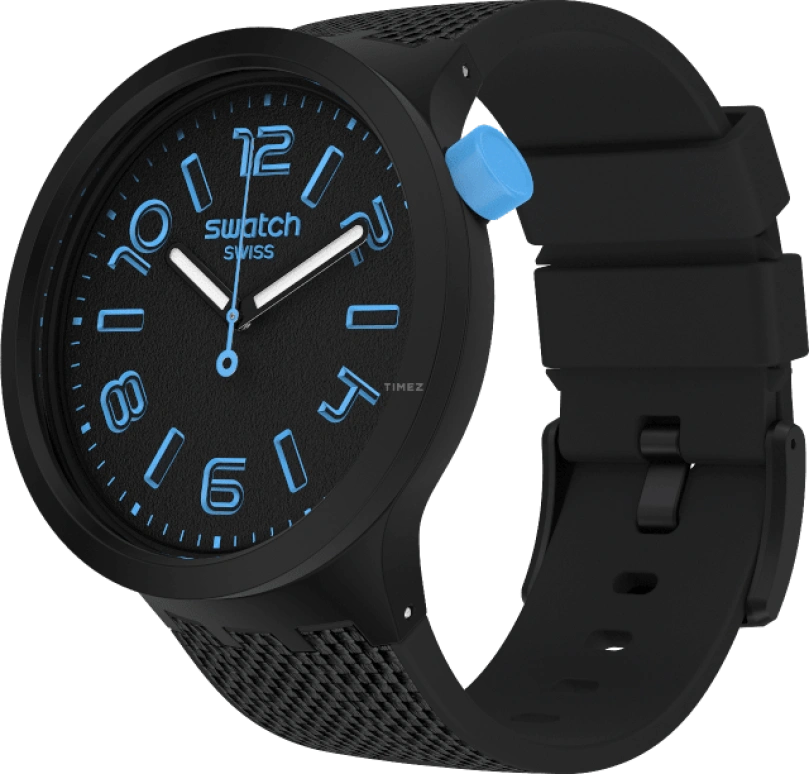 Swatch,THE BOLD 47mm,47mm,Plastic,Black,Sapphire,Crystal Glass,SO27B118